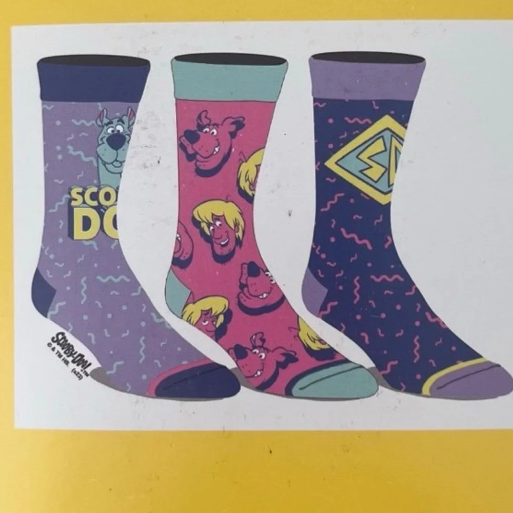 COPY - NIB Bioworld Scooby-Doo! Scooby Snacks 3 pair men’s crew socks sock size… - Picture 3 of 8